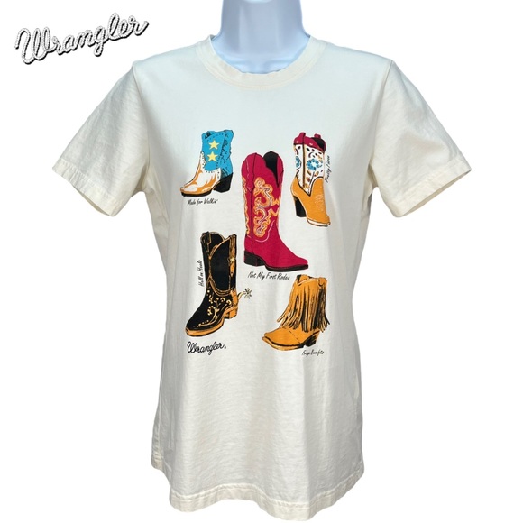 Wrangler | Women’s Small | Western Graphic Cowgirl Boots Short Sleeve T-Shirt‎ - Picture 1 of 8